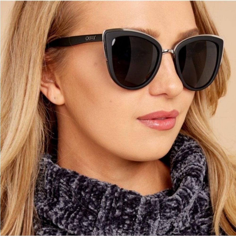 QUAY My Girl Black / Smoke Sunglasses - Picture 3 of 11